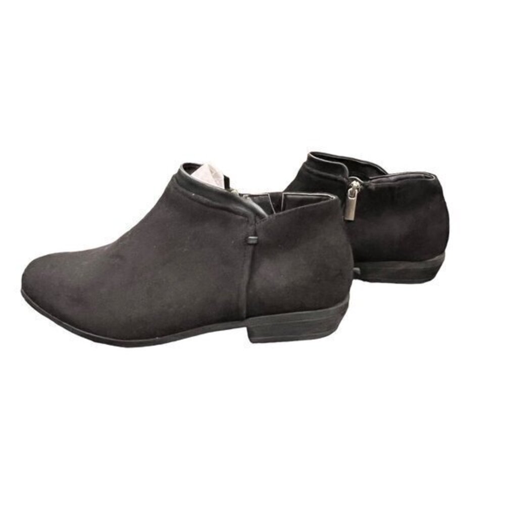 Comfortview Women's The Bexley Bootie Black Faux Suede Size 8WW Zip Up BOHO NWOT